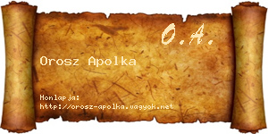 Orosz Apolka névjegykártya
